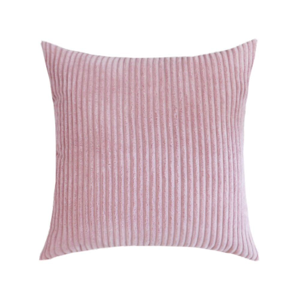 Modern Bright Colors Super-Soft Corduroy Cushion Cover Square Shaped Plain Striped Covers For Sofa Cushion Pillow Cover Four Season Living Room Decor