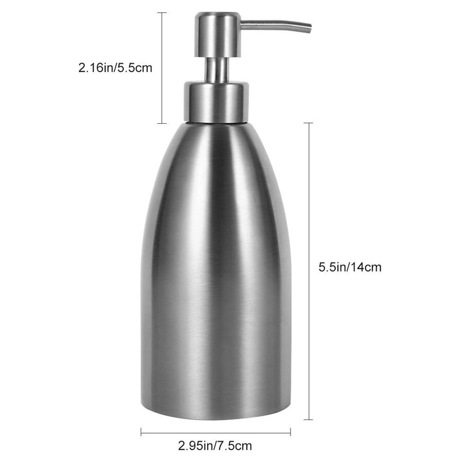 Modern Clean Lines Stainless Steel Soap Dispenser For Kitchen Bathroom Liquid Soap Shampoo Hand Lotion Hand Cleanser Modern Washroom Essentials Accessories