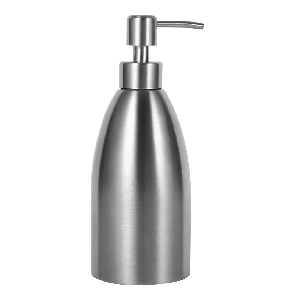 Modern Clean Lines Stainless Steel Soap Dispenser For Kitchen Bathroom Liquid Soap Shampoo Hand Lotion Hand Cleanser Modern Washroom Essentials Accessories