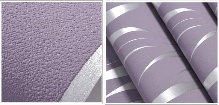 Modern Embossed 3D Abstract Curves Wallpaper For Living Room Bedroom Contemporary Home Decor Wavy Stripes Wallpaper in Grey Beige White & Purple