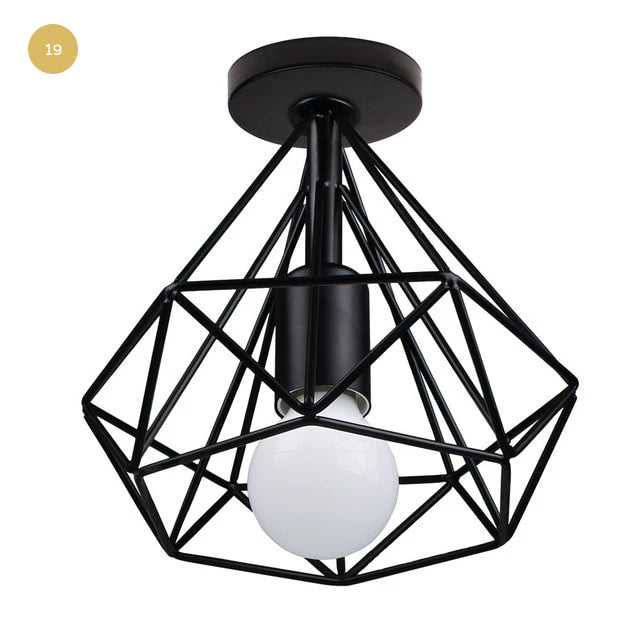 Modern Industrial Iron Cage Lamps LED Ceiling Lights For Kitchen Living Room Pub Bar Diner Restaurant Lighting Vintage Retro Loft Home Interior Decor