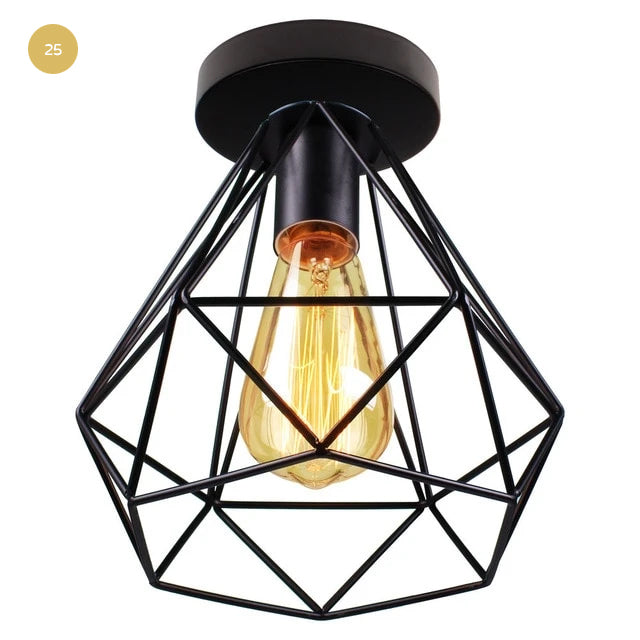 Modern Industrial Iron Cage Lamps LED Ceiling Lights For Kitchen Living Room Pub Bar Diner Restaurant Lighting Vintage Retro Loft Home Interior Decor