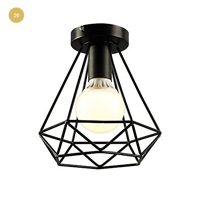 Modern Industrial Iron Cage Lamps LED Ceiling Lights For Kitchen Living Room Pub Bar Diner Restaurant Lighting Vintage Retro Loft Home Interior Decor