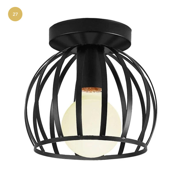 Modern Industrial Iron Cage Lamps LED Ceiling Lights For Kitchen Living Room Pub Bar Diner Restaurant Lighting Vintage Retro Loft Home Interior Decor