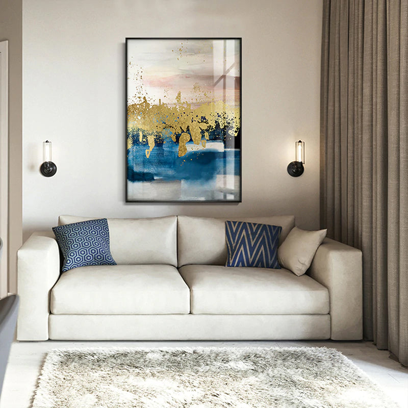 Modern Lifestyles Abstract Wall Art Golden Colors Contemporary Design Fine Art Canvas Prints Luxury Paintings For Stylish Home Office Hotel Interiors