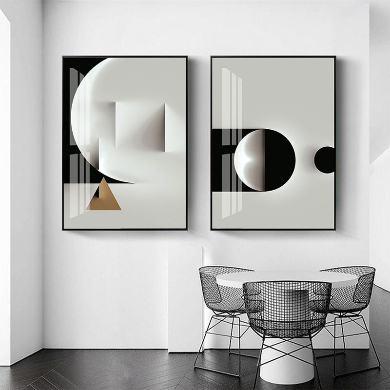 Modern Architectural Abstract Wall Art 3D Design Fine Art Canvas Prints Minimalist Pictures For Modern Loft Apartment Luxury Living Room Home Office Art Decor