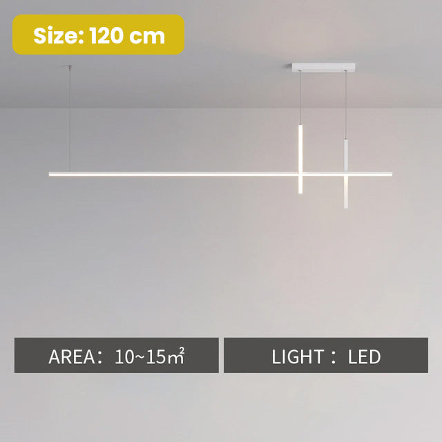 Modern Minimalist LED Striplight Horizontal Suspended Light Fitting Contemporary Chandelier For Kitchen Island Worktop Dining Room Home Office Decor