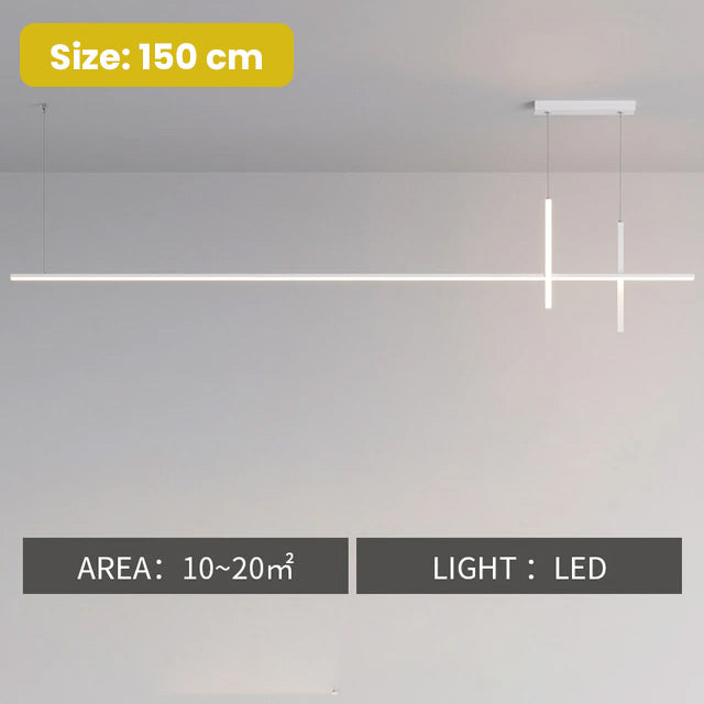 Modern Minimalist LED Striplight Horizontal Suspended Light Fitting Contemporary Chandelier For Kitchen Island Worktop Dining Room Home Office Decor