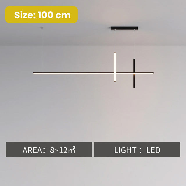 Modern Minimalist LED Striplight Horizontal Suspended Light Fitting Contemporary Chandelier For Kitchen Island Worktop Dining Room Home Office Decor