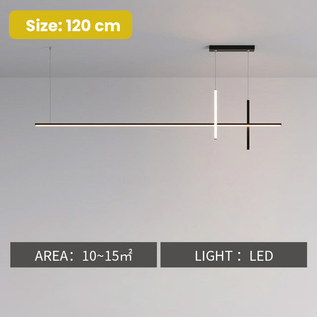 Modern Minimalist LED Striplight Horizontal Suspended Light Fitting Contemporary Chandelier For Kitchen Island Worktop Dining Room Home Office Decor