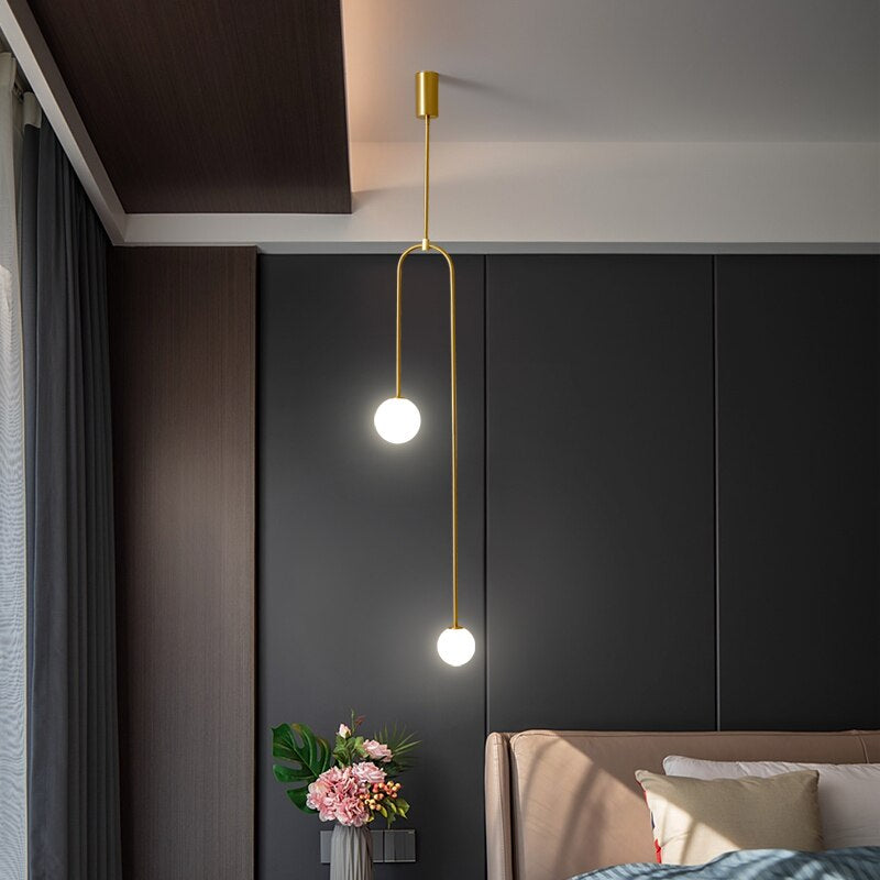 Modern Nordic Hanging Sphere Pendant Lamp Contemporary Designer Lighting For Minimalist Living Room Bedroom Scandinavian Home Decor