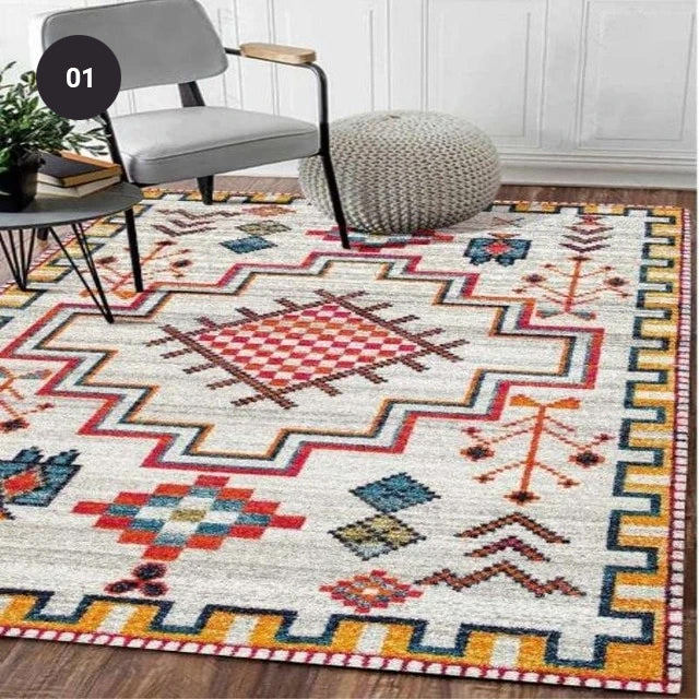 Modern Nordic Rug Colorful Vintage Geometric Design Area Mat For Living Room Dining Room Bedroom Carpet Sofa Rug Coffee Table Floor Mat Rectangle 10 Sizes