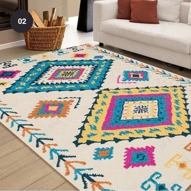 Modern Nordic Rug Colorful Vintage Geometric Design Area Mat For Living Room Dining Room Bedroom Carpet Sofa Rug Coffee Table Floor Mat Rectangle 10 Sizes