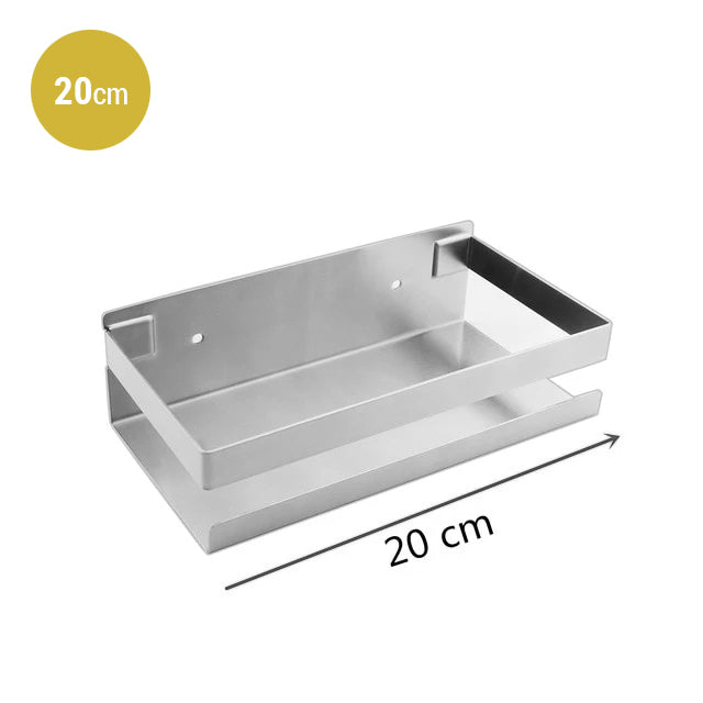 Modern Stainless Steel Bathroom Shelf For Soap Shampoo Cosmetics etc Ideal Use For Use As Washroom Shower Shelf Or Bathroom Storage Rack In Matt Black Or Brushed Silver