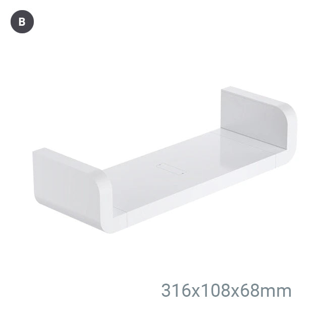 Modern White Bathroom Storage Shelves Cosmetics Holders Shower Rack Kitchen Shelves Bathroom Shower Waterproof Plastic Shelf