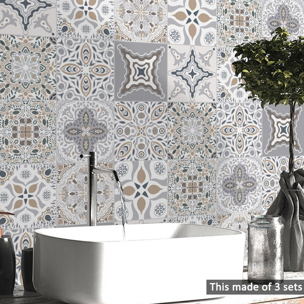 Moroccan Style PVC Vinyl Tile Stickers For Decorating Tiles On Kitchen Wall Moroccan Bathroom Tiles Home Makeover Removable Pearly Gloss Decals