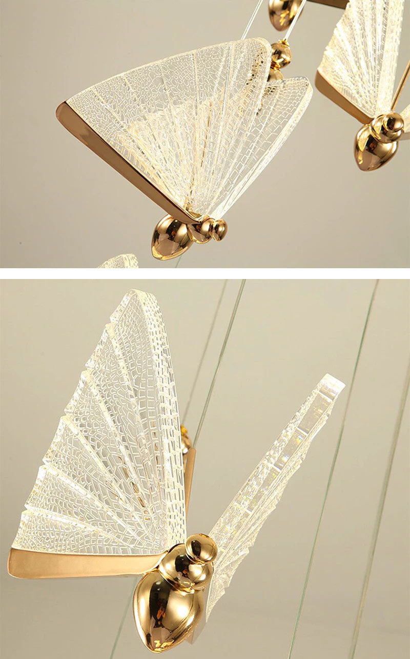 NEW For 2022 Butterfly Lighting LED Pendant Lamps Chic Stylish Elegant Hanging Lamps For Staircase Living Room Dining Room Trending Home Interiors