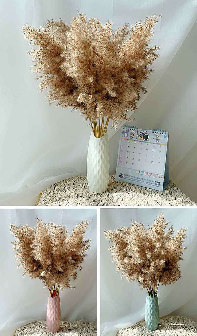 Natural Pampas Grass Bouquet Decorative Dried Plants For Bohemian Style Living Room Dining Room Bedroom Trending Decor BoHo Style Home Interior Decoration