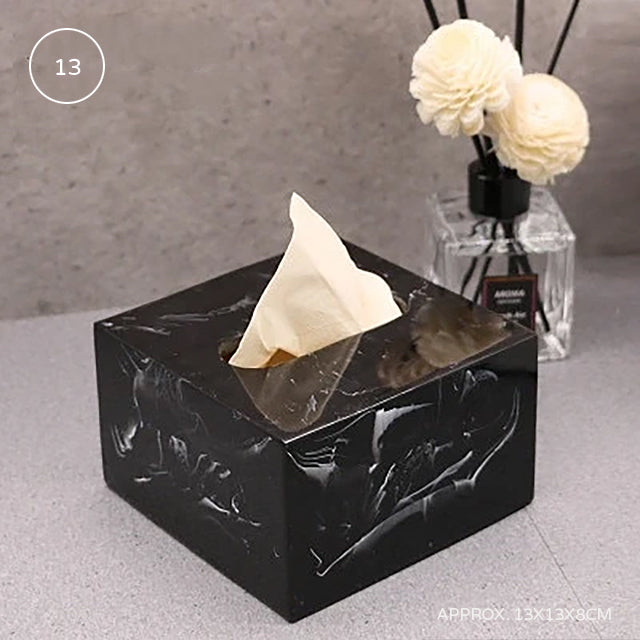 Nordic Marble Design Bathroom Storage Tray For Soap Dispenser Tissue Box Cosmetics Jewelry etc Black White Accessories For Luxury Hotel Home Office Washroom