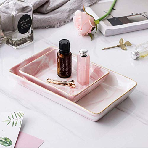 Nordic Style Marble Ceramic Trays Jewelry Display Platelets For Ring Necklace Bedroom Cosmetic Organizer Tableware Snack Plates