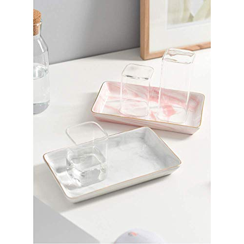 Nordic Style Marble Ceramic Trays Jewelry Display Platelets For Ring Necklace Bedroom Cosmetic Organizer Tableware Snack Plates