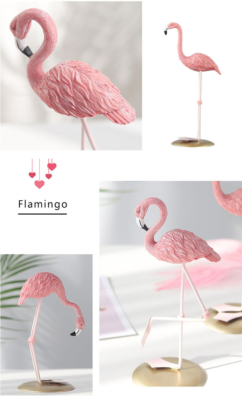 Pink Flamingo Figurine Resin Miniature Animal Ornaments Statues For Home Decoration Wedding Party Valentines Gift Nordic Style Decoration 3 Styles