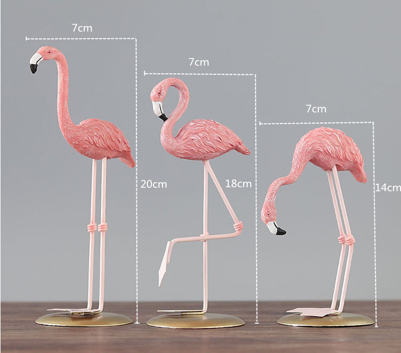 Pink Flamingo Figurine Resin Miniature Animal Ornaments Statues For Home Decoration Wedding Party Valentines Gift Nordic Style Decoration 3 Styles