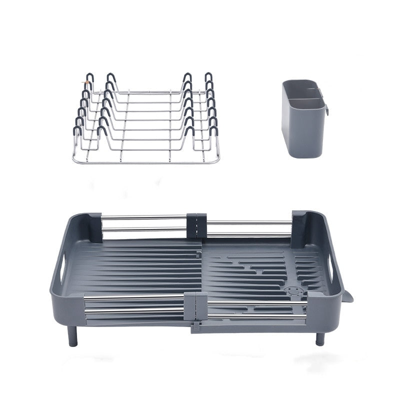 Practical Draining Rack For Kitchen Sink Adjustable Compact Large Capacity Expandable Dishwashing Racking With Quick Drain System