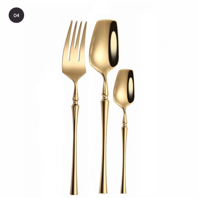 Premium Gold Cutlery Set High Quality Stainless Steel Knife Fork Spoon Sets For Dinner Table Gift Wedding Party Modern Luxury Dinnerware Essentials