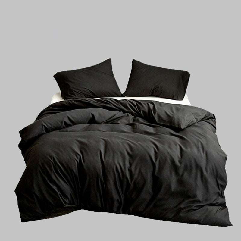 Premium Solid Color Duvet Cover Black Queen Size King Size Quilt Cover Bedding For Modern Urban Apartment Bedroom Boutique Hotel Décor