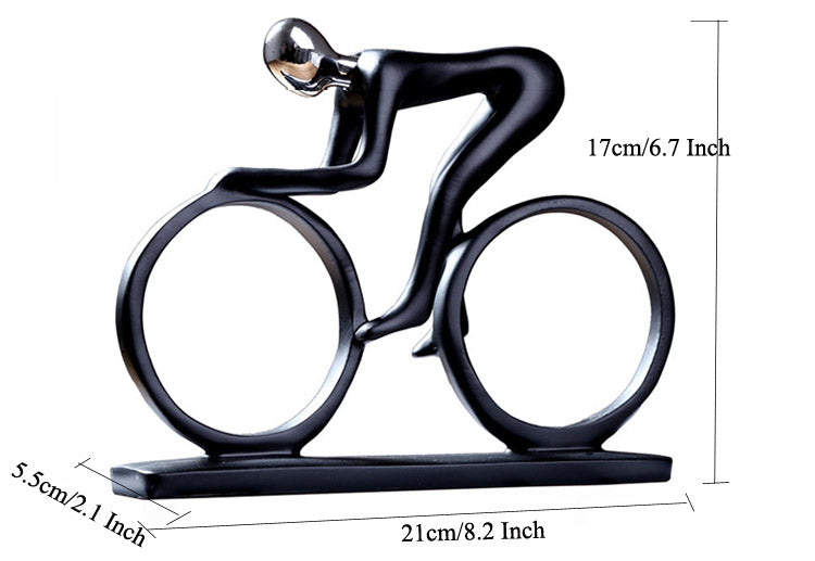 Racy Champion Cyclist Figurine Resin Statue Modern Abstract Bicycle Sculpture Athlete Art Ornament Home Decor Gift For Keen Cyclists