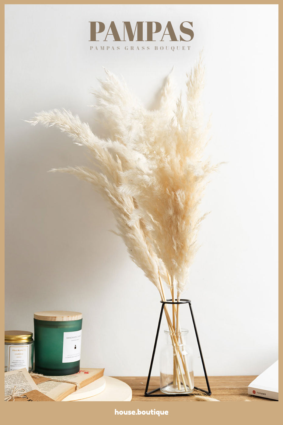 Real Pampas Grass Natural Dried Flowers Modern Bohemian Home Styling Bleached White Color Fluffy Natural Floral Bouquet For Boho Style Home Interior Decor