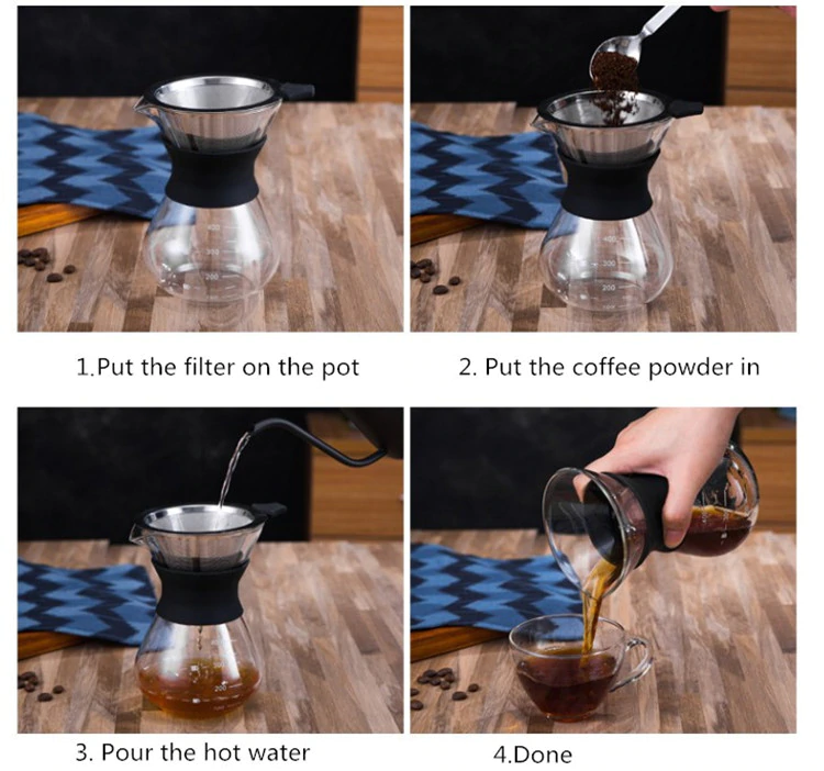 Reusable Stainless Steel Brew Drip Coffee Filters For Manual Filtering Of Coffee Bean Powder Reusable Washable Long Life Espresso Coffee Filter 2 Sizes