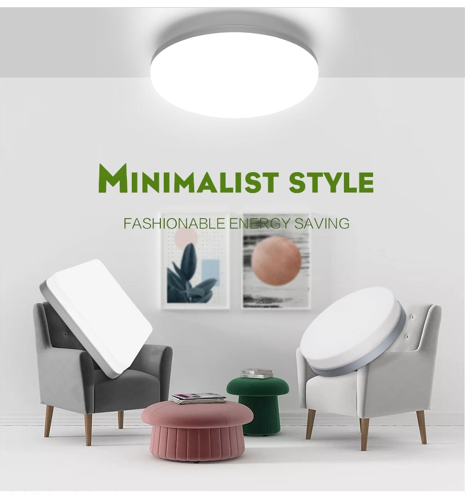 Round White LED Ceiling Light Minimalist UFO Style Energy Saving Modern Bright Home Interior Lighting Solution For Living Room Dining Room Study Room Lights