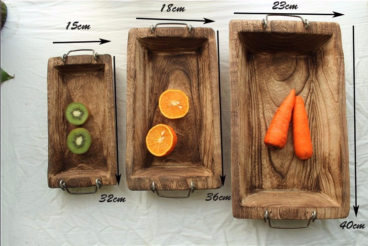 Rustic Wood Log Tray Natural Vintage Wooden Serving Tray Decorative Table Fixture For Fruits Vegetables Snacks Dessert Etc Handmade Festive Table Decoration