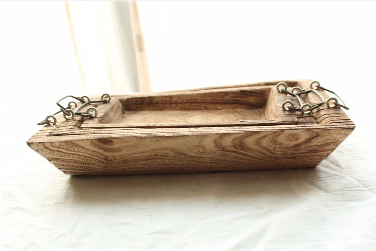 Rustic Wood Log Tray Natural Vintage Wooden Serving Tray Decorative Table Fixture For Fruits Vegetables Snacks Dessert Etc Handmade Festive Table Decoration