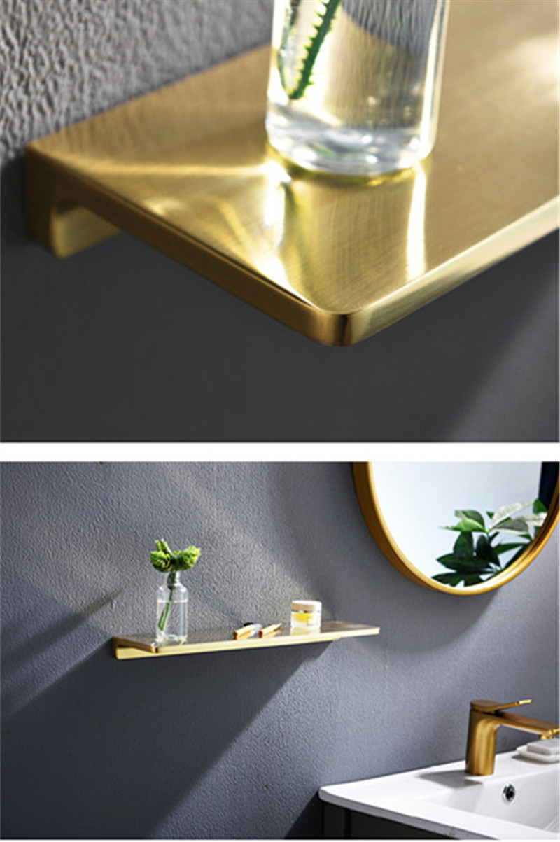 Shiny Brass Bathroom Shelf Shower Rack For Holding Towel And Accessories Polished Brass Bathroom Fixtures And Fittings