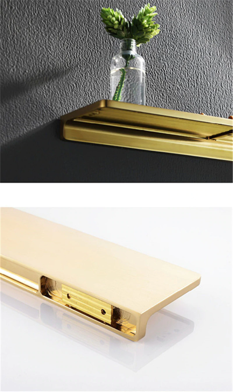 Shiny Brass Bathroom Shelf Shower Rack For Holding Towel And Accessories Polished Brass Bathroom Fixtures And Fittings