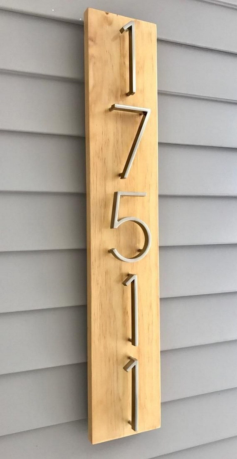 Silver Floating House Numbers For Front Door 12cm Numbers #0-9 Alphabet Letters ABC Zinc Alloy Weather Resistant Modern Outdoor Signage