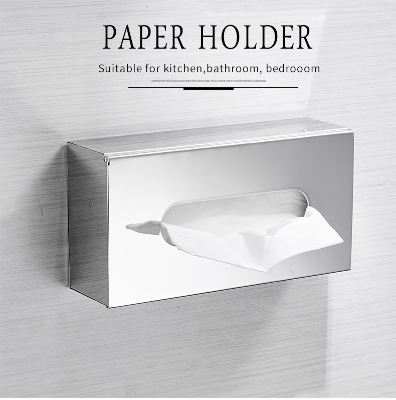 Silver Stainless Steel Tissue Holder Serviette Box Shiny Contemporary Bathroom Towel Dispenser Box For Modern Home Office Interior Decor