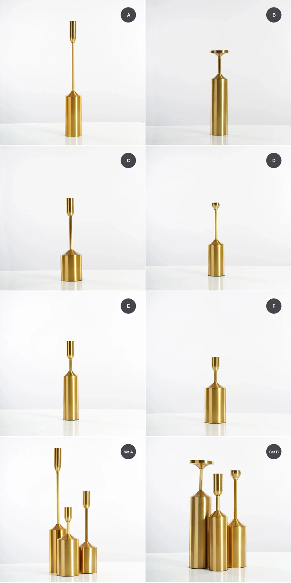 Simple Elegant Gold Plated Candle Holders Stylish Matching Metal Candlesticks For Christmas Dining Room Table Living Room Stylish Candle Sticks For Festive Occasions