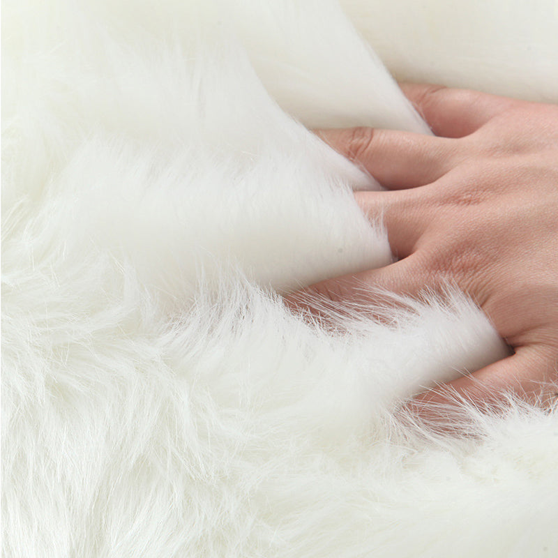 Soft Plush Shaggy Round Faux Sheepskin Rugs For Bedroom Living Room Hotel Room Bathroom Mat Circular Area Rugs