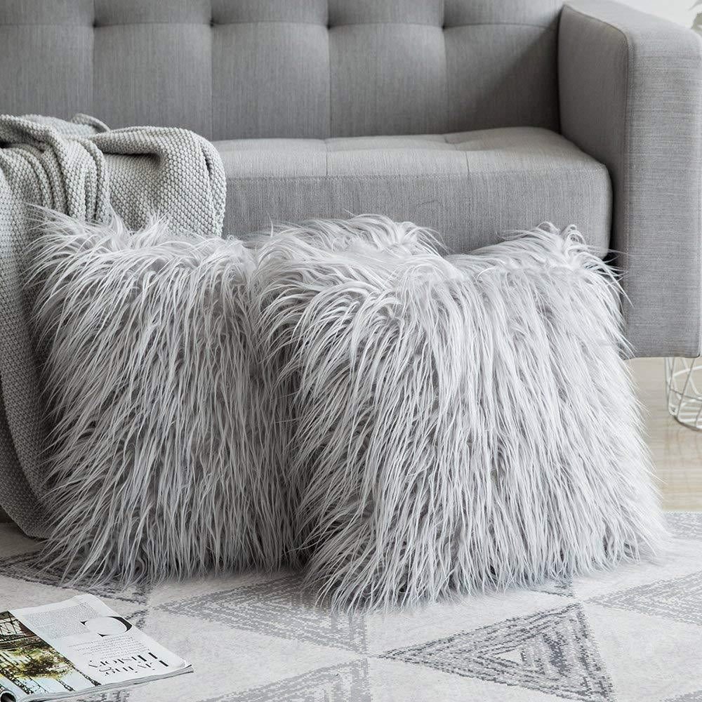 Soft Shaggy Faux Fur Cushion Cover Plush Pillow Cover Cushion Case For Sofa Throw Cushion Autumn Fall Winter Living Room Decor