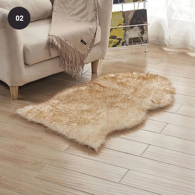 Soft White Artificial Sheepskin Rug For Living Room Thick Pile Shaggy Fluffy Floor Mat For Bedroom Bathroom Faux Fur Carpet Rug Pink White Black Gray Red Choose Your Color