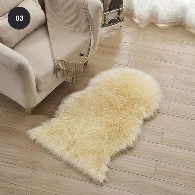 Soft White Artificial Sheepskin Rug For Living Room Thick Pile Shaggy Fluffy Floor Mat For Bedroom Bathroom Faux Fur Carpet Rug Pink White Black Gray Red Choose Your Color