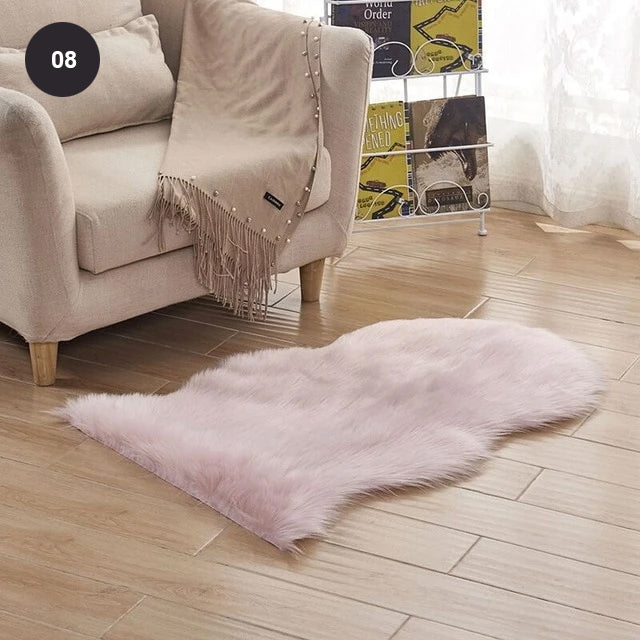 Soft White Artificial Sheepskin Rug For Living Room Thick Pile Shaggy Fluffy Floor Mat For Bedroom Bathroom Faux Fur Carpet Rug Pink White Black Gray Red Choose Your Color