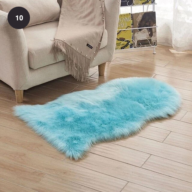 Soft White Artificial Sheepskin Rug For Living Room Thick Pile Shaggy Fluffy Floor Mat For Bedroom Bathroom Faux Fur Carpet Rug Pink White Black Gray Red Choose Your Color