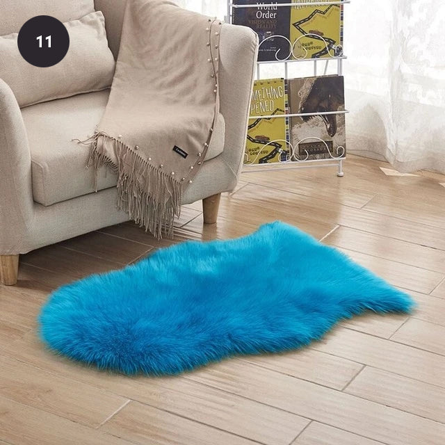 Soft White Artificial Sheepskin Rug For Living Room Thick Pile Shaggy Fluffy Floor Mat For Bedroom Bathroom Faux Fur Carpet Rug Pink White Black Gray Red Choose Your Color