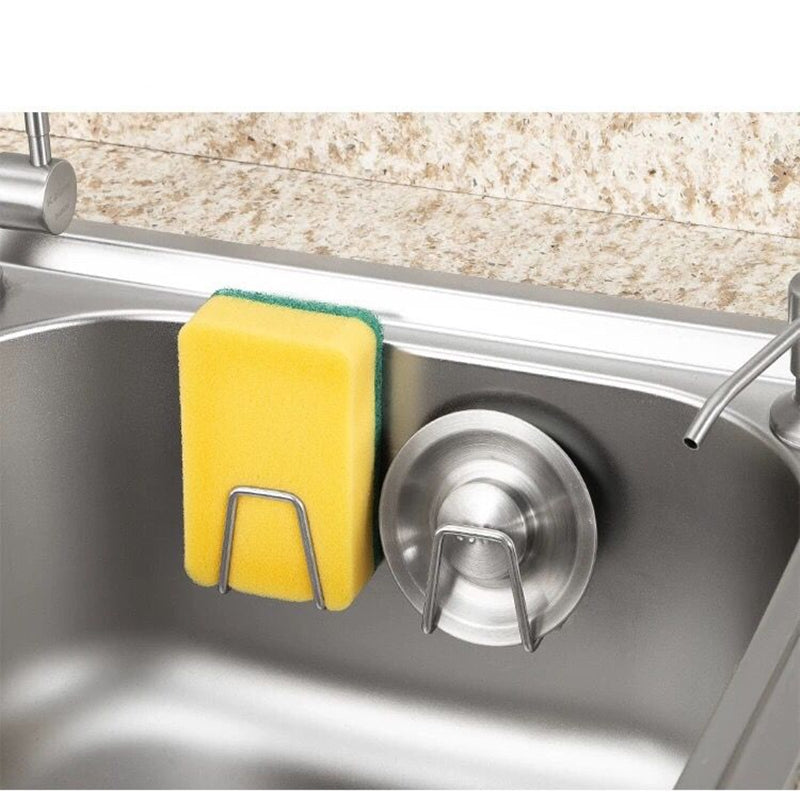Stainless Steel Kitchen Sink Sponge Holder For Kitchen Bathroom Sink Tidy Shelf Hook Multipurpose Hanging Storage Essential Kitchen Gadgets