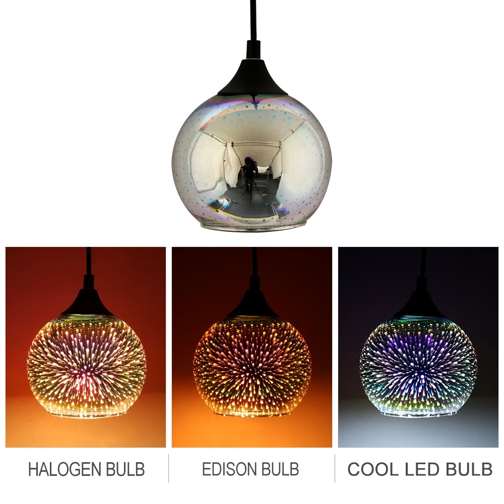 Starry Night Pendant Lights Colorful Creative Glass Lampshade Hanging Lights With Creative Color Effect Modern Home Lighting Solution For Home Restaurant Bar etc